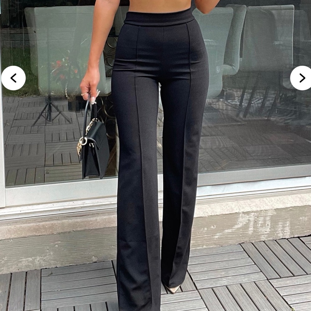 High-Rise Crepe Knit Pants